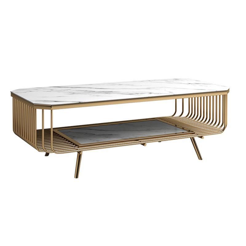 Glam Slate Coffee Table Rectangle Coffee or End Table with Shelf Clearhalo 'Coffee & Accent Tables' 'Coffee Tables' 'coffee_tables' 'furn' 'furn_coffee_tables' 'Furniture' 'Living Room Furniture' 1200x1200_5813f9ff-8718-4a82-84f2-3ee1bb9ce64d