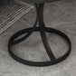 21.6"H Single Leg Metal Base Solid Color Slate Round Coffee Table