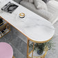 Stone Top Bistro Bar Table Rectangle Bar Table with Wine Rack