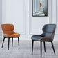 Sedia da pranzo in pelle finta moderna sedia laterale del braccio di wingback per uso domestico