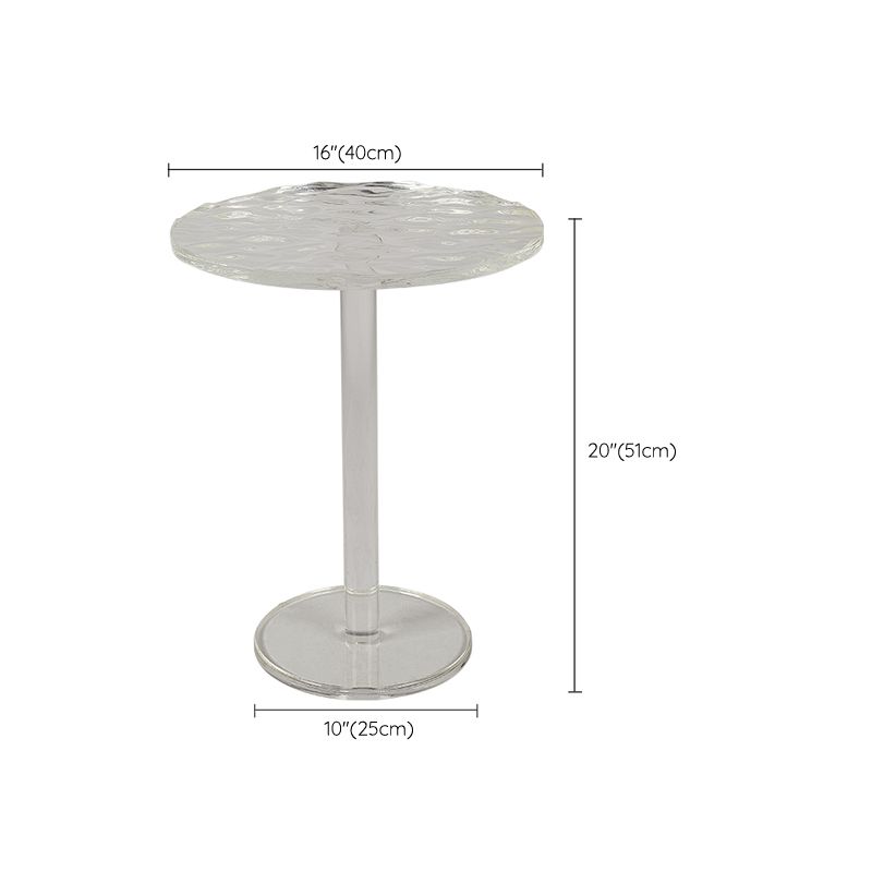 Pedestal 20" Tall End Table Round Clear Acrylic Sofa Side Accent Table Clearhalo 'Coffee & Accent Tables' 'End & Side Tables' 'end_side_tables' 'furn' 'furn_end_side_tables' 'Furniture' 'Living Room Furniture' 1200x1200_581c3ee9-950e-44df-8402-38e258ec8204
