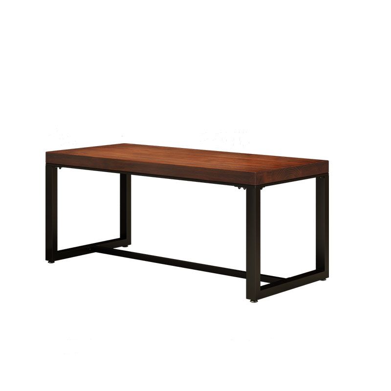 Industrial Rectangle Dining Room Table Solid Wood Trestle Base Dining Table