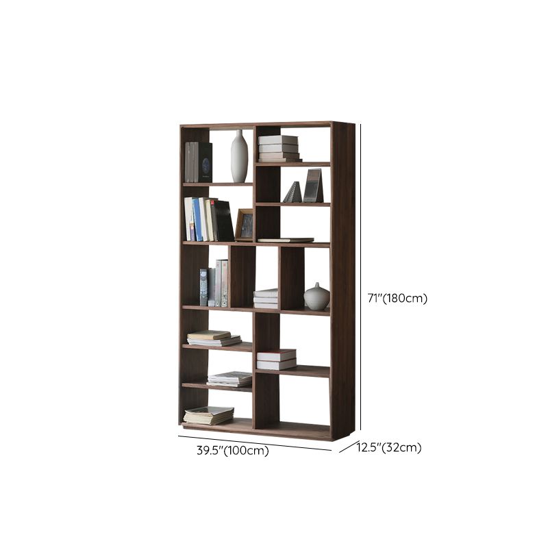 Bibliothèque d'intérieur de style moderne, bibliothèque standard en bois massif avec étagères