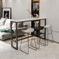 Industrial Black Iron Bar Table Marble Rectangle Top 41.3"H Bistro Table, Only Table Clearhalo 'Bar Furniture' 'Bar Tables' 'bar_tables' 'furn' 'furn_bar_tables' 'Furniture' 'furniture_bar_tables' 'Kitchen & Dining Furniture' 1200x1200_581ed9db-03fd-47b0-ab38-70883c1d0e42