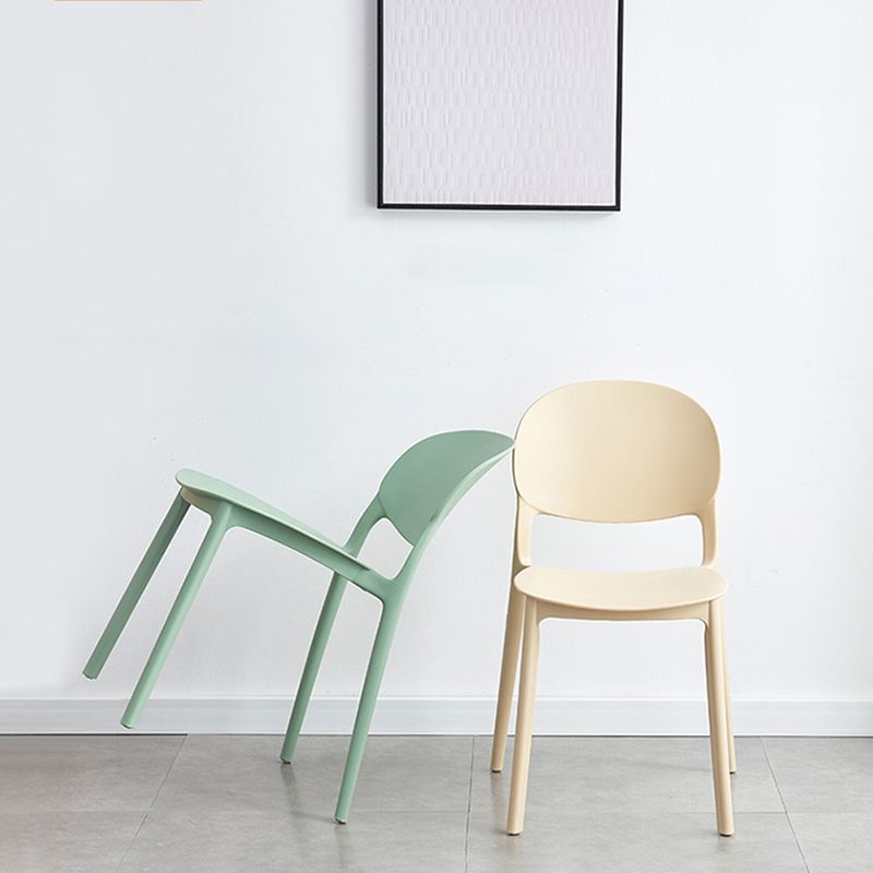Matte Finish Plastic Dining Side Chair Open Back Stackable Dining Chair Clearhalo ' kitchen&dining_furn' 'Dining Chairs' 'Dining Tables & Seating' 'dining_chair' 'furn' 'furn_dining_chair' 'Furniture' 'furniture_dining_chair' 'Kitchen & Dining Furniture' 'kitchen' 1200x1200_581f77d3-865e-481b-aa62-eeab604e4e3a