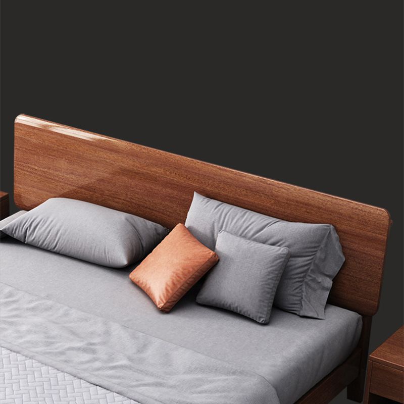 Queen Bed 43.3 Inch High Walnut Panel Bed in Brone with 4 Legs Clearhalo 'Bedroom Furniture' 'Beds' 'furn' 'furn_beds' 'Furniture' 1200x1200_582018ac-3d35-4652-85ae-6ef7e73ef885