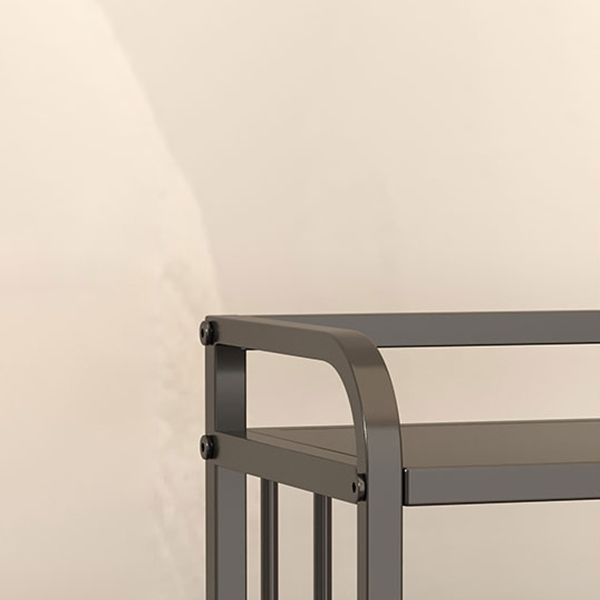 Contemporary Metal Bookshelf Black Etagere Shelf Bookcase for Study Room