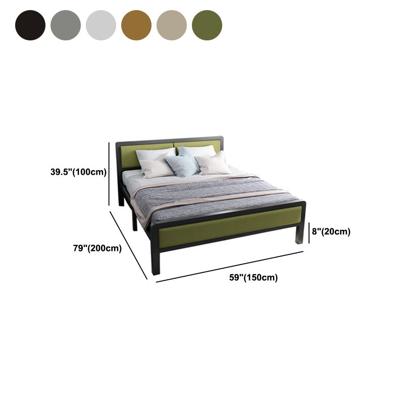 Contemporary Metal Standard Bed, Panel Rectangular Headboard Bed Clearhalo 'Bedroom Furniture' 'Beds' 'furn' 'furn_beds' 'Furniture' 1200x1200_58227b2a-980a-4271-bc55-a2724ce00690