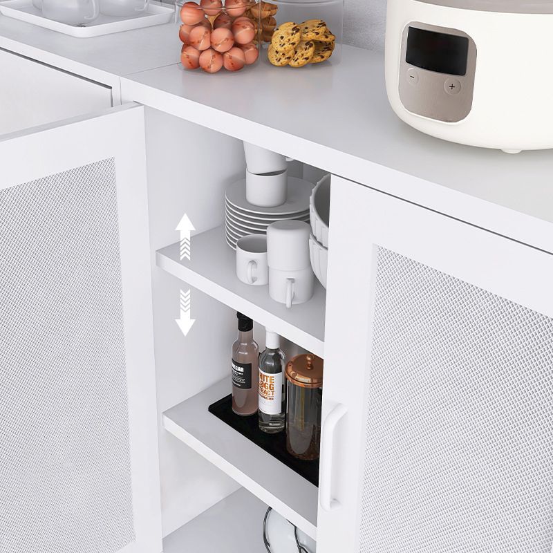 Contemporary Metal China Cabinet Glass Doors Hutch Cabinet for Living Room