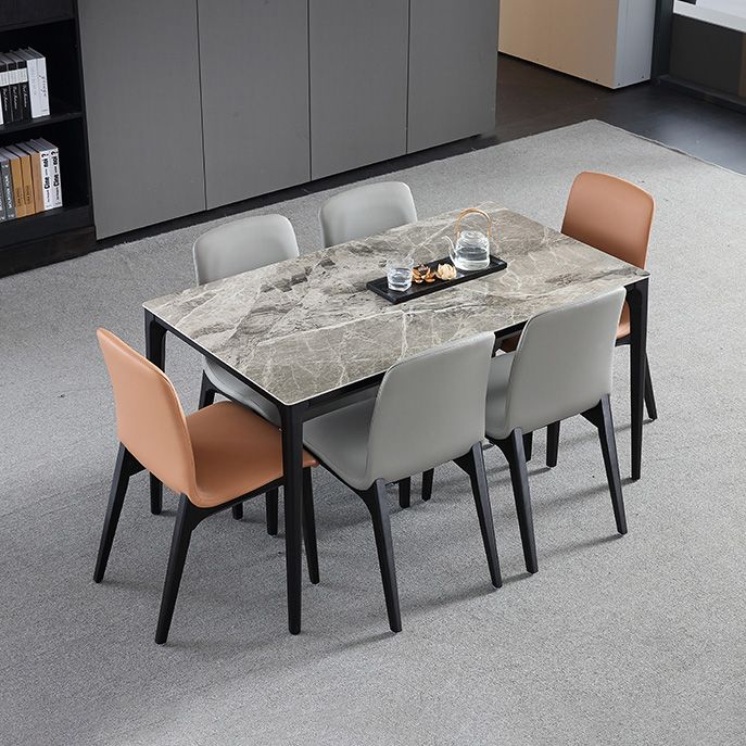 Rectangle 4 Legs Industrial Table Grey Tone Fixed Table of Sintered Stone Clearhalo ' dining_table' 'Dining Tables & Seating' 'Dining Tables' 'furn' 'furn_dining_table' 'Furniture' 'furniture_dining_table' 'Kitchen & Dining Furniture' 'kitchen&dining_furn' 'kitchen' 'kitchen_dining_table' 1200x1200_58267348-80cc-44df-94a7-d0e66084826b