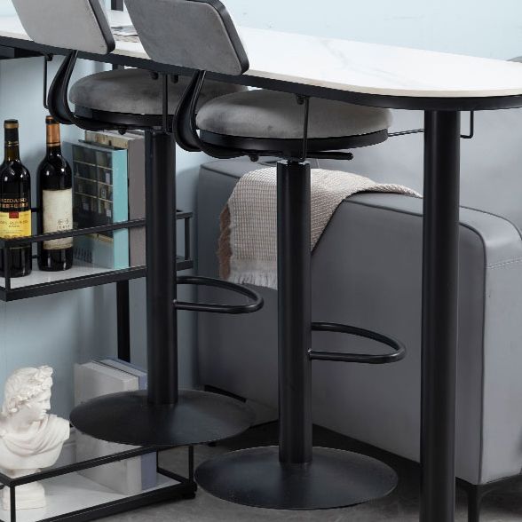 Glam White Stone Bistro Table Indoor Iron Double Pedestal Bar Dining Table with Wine Rack Clearhalo 'Bar Furniture' 'Bar Tables' 'bar_tables' 'furn' 'furn_bar_tables' 'Furniture' 'furniture_bar_tables' 'Kitchen & Dining Furniture' 'kitchen&dining_furn' 'kitchen' 1200x1200_5826a31e-c2ea-4524-aabc-5da5f86789de