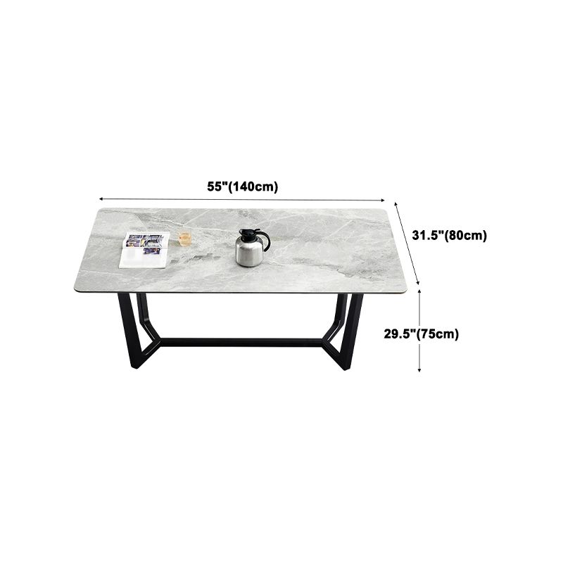 Ensemble de table rectangulaire en pierre agglomérée de style moderne, ensemble de salle à manger 1/4/5 pièces