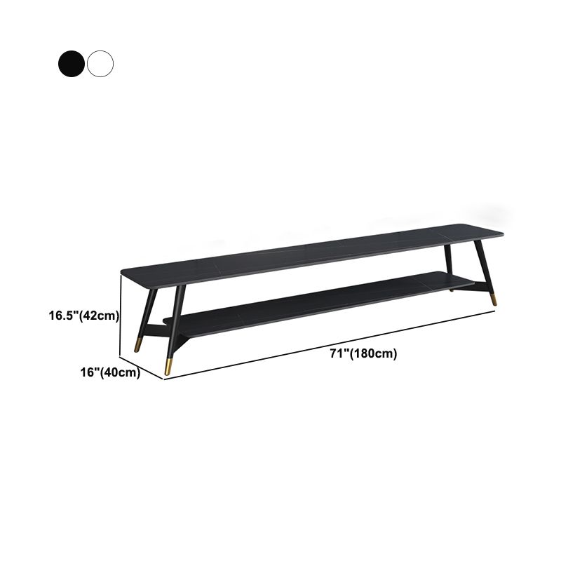 Mueble de TV nórdico para sala de estar, soporte de TV de arte del hierro con placa de roca Simple y moderna