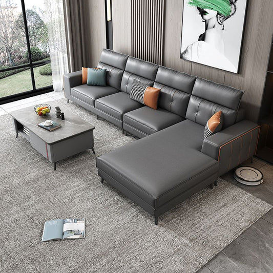4-Cushion Sectionals,135.8' L x 68.90" W,Faux Leather Sectional Sofa