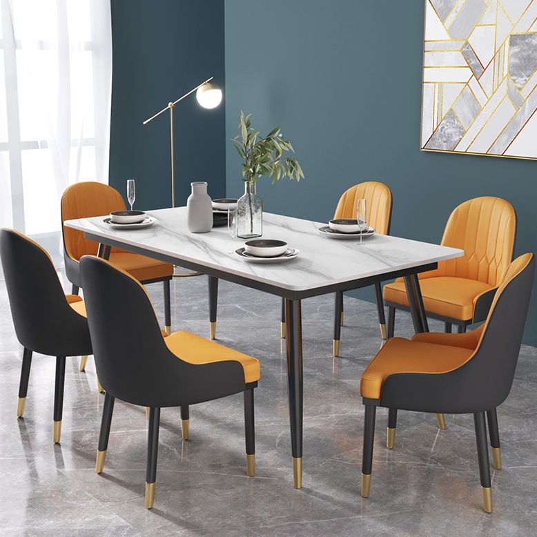 Glam 1/2/3/5/7 Pieces Dining Set Sintered Stone Dining Table Set for Home Use Clearhalo 'Dining Room Sets' 'Dining Tables & Seating' 'dining_room_set' 'furn' 'furn_dining_room_set' 'Furniture' 'furniture_dining_room_set' 'Kitchen & Dining Furniture' 'kitchen&dining_furn' 'kitchen' 1200x1200_582aaf64-b297-41a7-a5e5-f71a6f66e9db