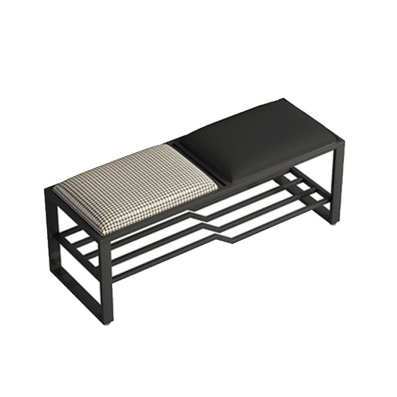 Rectangle Modern Entryway Bench Cushioned Metal Seating Bench Clearhalo 'Benches' 'Chairs & Seating' 'furn' 'furn_benches' 'Furniture' 'Living Room Furniture' 1200x1200_582c4f32-8665-4c27-9f2f-8d506c4b4d9d