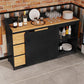 Dining Room Glam Style Sideboard Wood Drawer Iron Sliding Doors Cupboard Clearhalo 'buffet_sideboard' 'Buffets & Sideboards' 'furn' 'furn_buffet_sideboard' 'Furniture' 'furniture_buffet_sideboard' 'Kitchen & Dining Furniture' 1200x1200_582d78b0-0daf-4d0e-95e2-1b2f3989667a