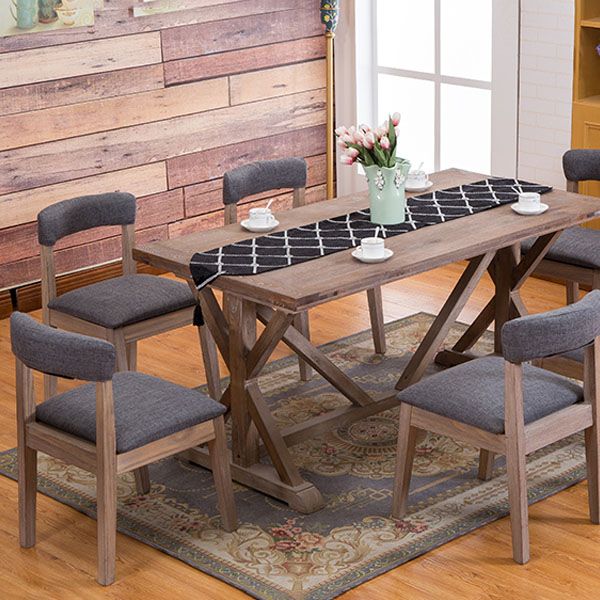 Farmhouse Fabric Restaurant Side Chair Open Matte Finish Dining Chair Clearhalo 'Dining Chairs' 'Dining Tables & Seating' 'dining_chair' 'Furniture' 'furniture_dining_chair' 'Kitchen & Dining Furniture' 1200x1200_582da085-7b6b-4aa0-b4cc-b97a201e7729