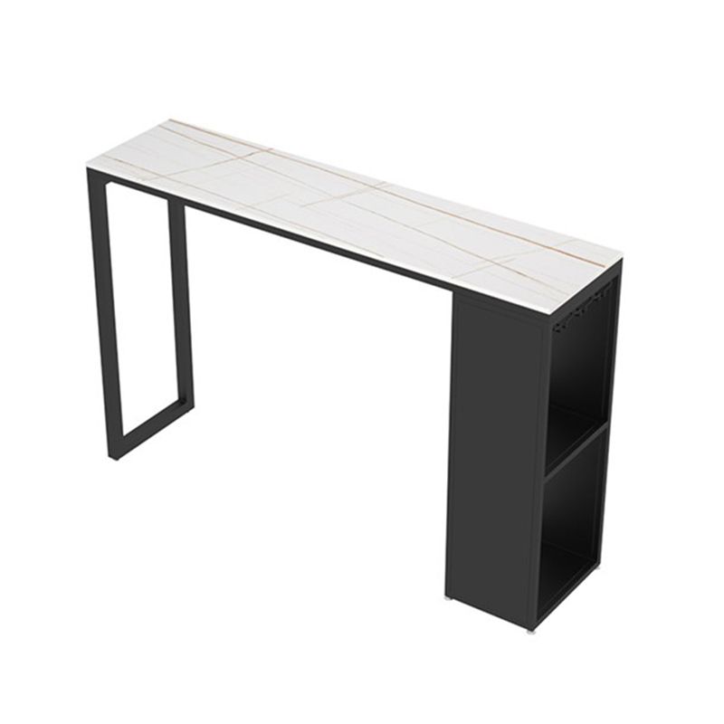 Stone Top Industrial Cocktail Bar Table with Storage Rectangle Counter Table Clearhalo 'Bar Furniture' 'Bar Tables' 'bar_tables' 'furn' 'furn_bar_tables' 'Furniture' 'Kitchen & Dining Furniture' 1200x1200_582db1f8-25bb-4fe7-8be4-6af917f1fb4d