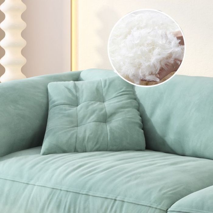 Modernismus Kissen Top Arm Arm Sofa 41,34-in D Leder Down Fill Sofa