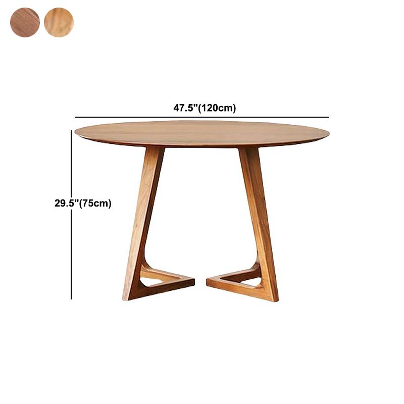 Mesa de centro con patas de trineo de madera única, mesa de cóctel redonda