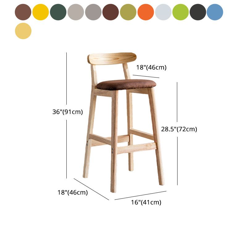Scandinavian Wood Upholstered Counter Stools Natural Back Bar Stools with Footrest Clearhalo 'Bar Furniture' 'Bar Stools' 'bar_stools' 'furn' 'furn_bar_stools' 'furniture_bar_stools' 'Kitchen & Dining Furniture' 'kitchen&dining_furn' 'kitchen' 'kitchen_furn' Furniture' 1200x1200_582f51b5-bd71-4f68-bbb6-253389971f74
