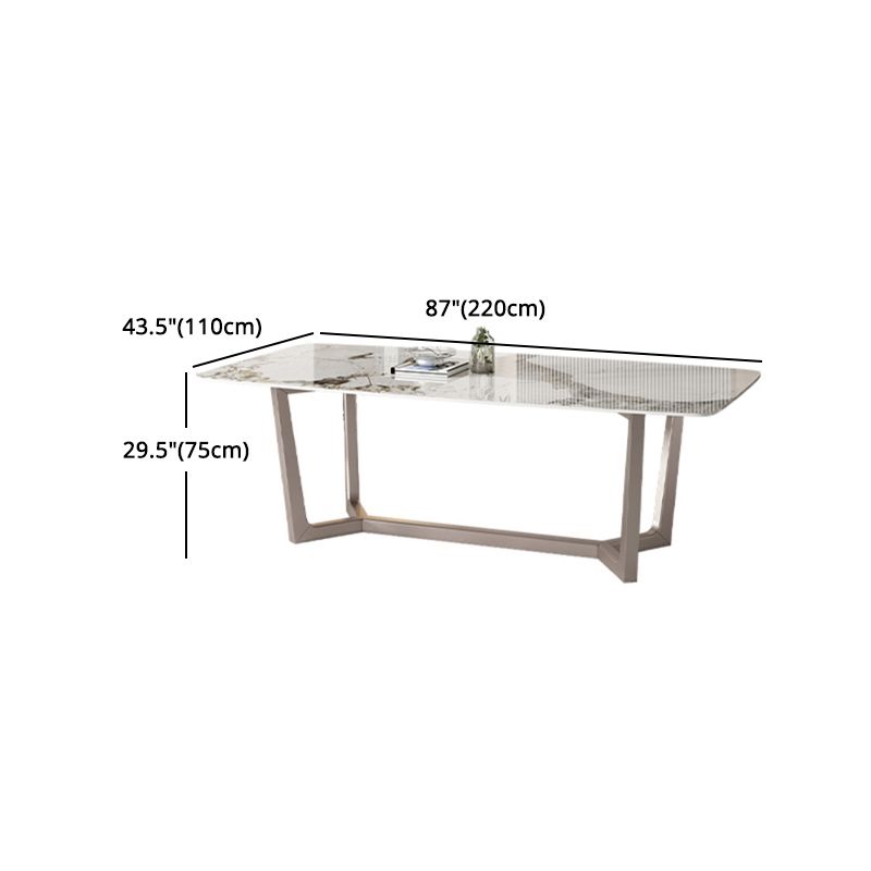 Luxury Sintered Stone Top Dining Set Rectangle 1/4/5/7 Pieces Dining Table Set Clearhalo 'Dining Room Sets' 'Dining Tables & Seating' 'dining_room_set' 'furn' 'furn_dining_room_set' 'Furniture' 'furniture_dining_room_set' 'Kitchen & Dining Furniture' 1200x1200_58303d9a-b67f-4e0c-aea9-bc9a388bc885