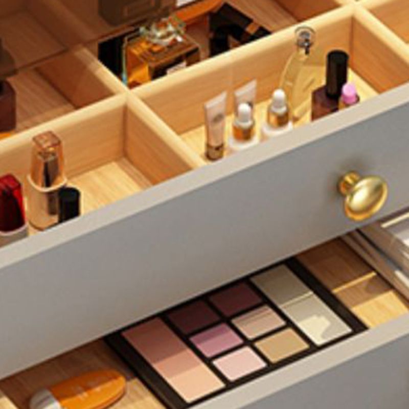 Glam Glass Makeup Counter 29.9" H Bedroom Make-up Vanity with Drawer