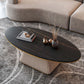 Glam Pedestal Cocktail Table Oval Coffee Cocktail Table for Home