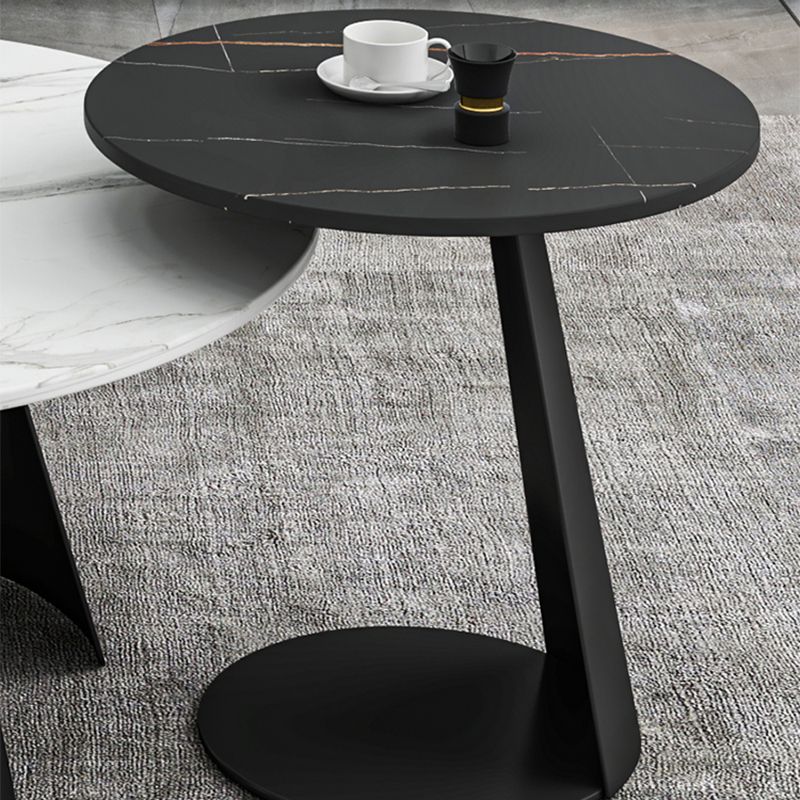 White Round Coffee Table Slate Coffee Table Set with Black Legs Clearhalo 'Coffee & Accent Tables' 'Coffee Tables' 'coffee_tables' 'furn' 'furn_coffee_tables' 'Furniture' 'Living Room Furniture' 1200x1200_5833d08f-ed10-456d-ab2b-612296a53c97
