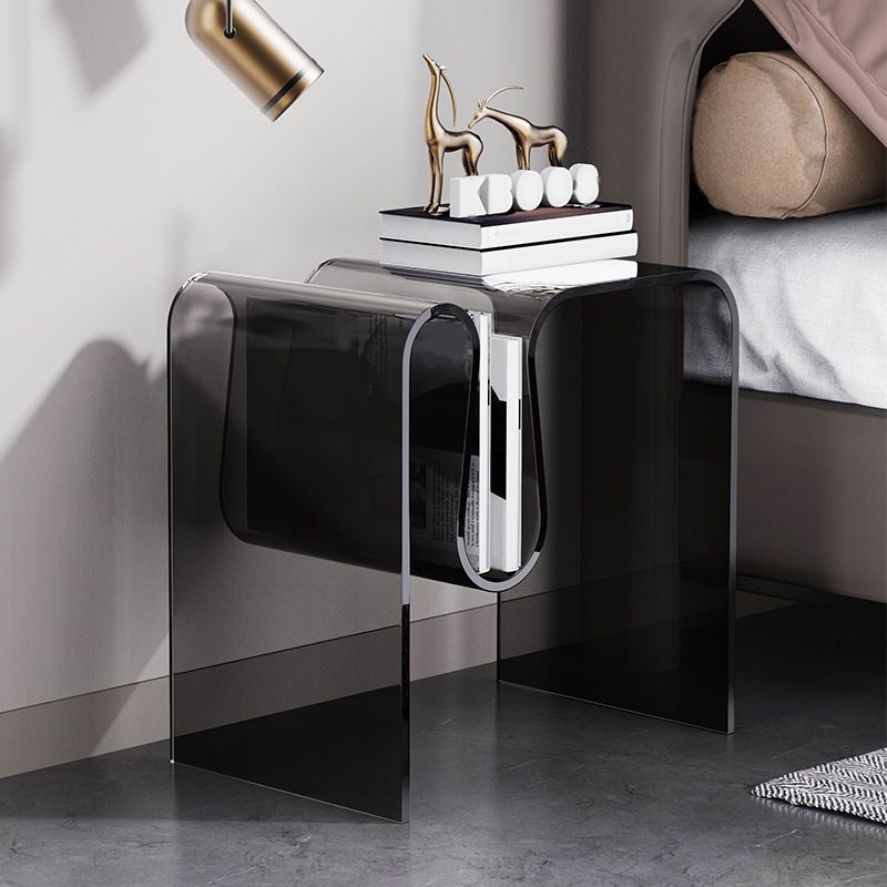 11" Wide Glam Side Table Sled Clear Acrylic Accent Side Table