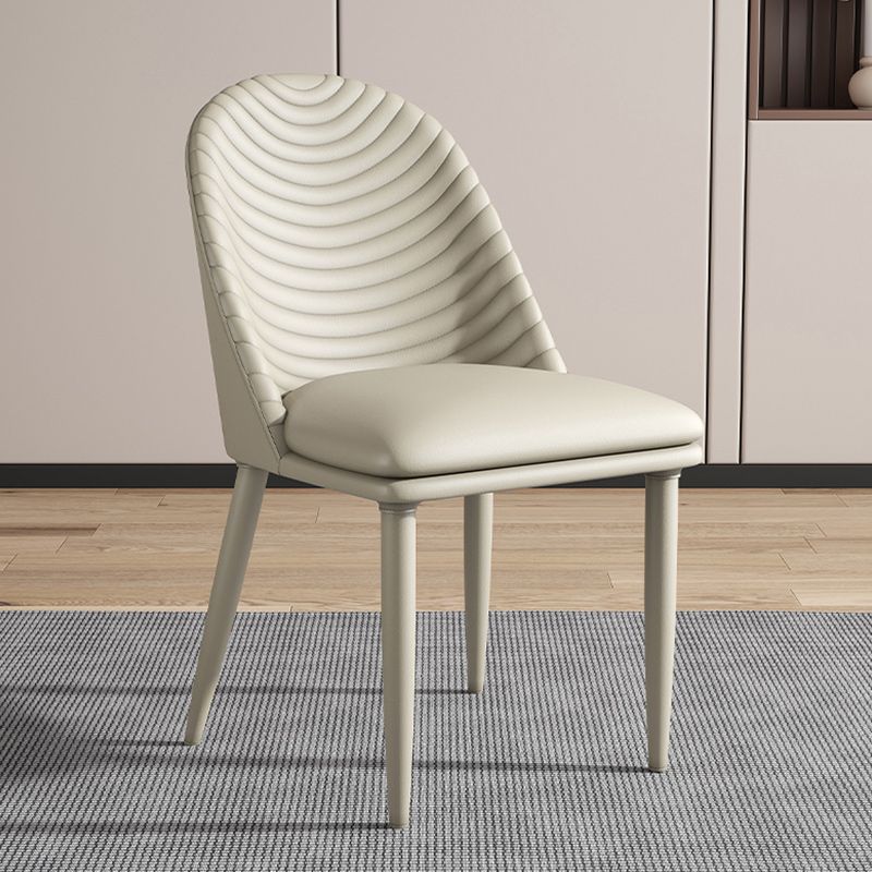 Minimalist Style Solid Back Armless Dining Chairs Leather Dining Chairs Clearhalo 'Dining Chairs' 'Dining Tables & Seating' 'dining_chair' 'furn' 'furn_dining_chair' 'Furniture' 'Kitchen & Dining Furniture' 1200x1200_5834797e-4285-4f96-8fae-e3410146c2cf