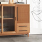 Server da pranzo in stile moderno pino in legno solido server del soggiorno con porte di vetro