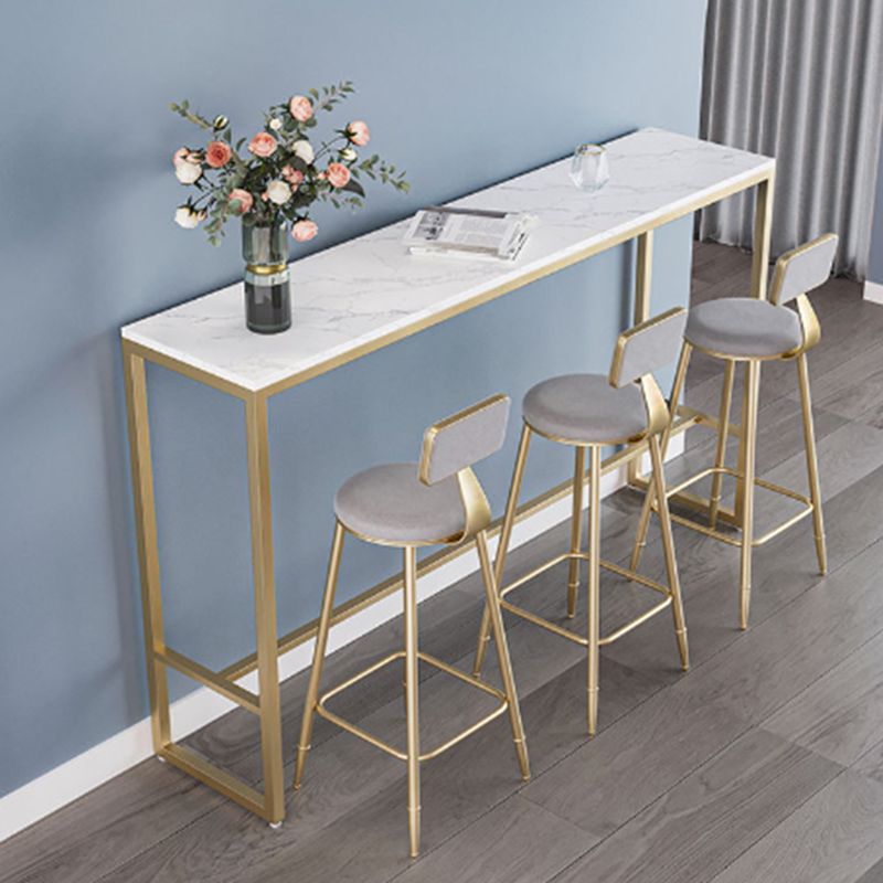 Tavolo da bar in stile glam rettangolo in finta tavolo da pranzo bar in marmo per soggiorno