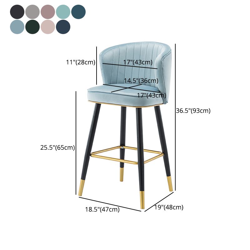 Scandinavian Iron Upholstered Counter Stools Black Low Back Bar Stools with Footrest Clearhalo 'Bar Furniture' 'Bar Stools' 'bar_stools' 'furn' 'furn_bar_stools' 'furniture_bar_stools' 'Kitchen & Dining Furniture' 'kitchen&dining_furn' 'kitchen' 'kitchen_furn' Furniture' 1200x1200_5836ce0b-5292-4da6-9967-8a8286140e0b
