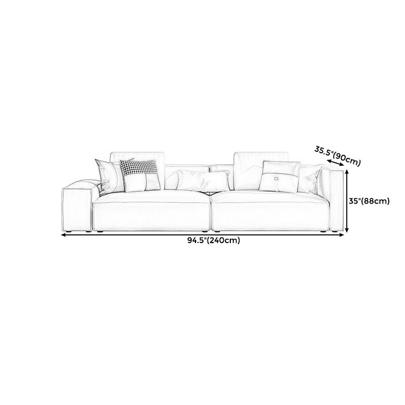 Square Armrest Latex/sponge Upholstered Tech Fabric Upholstered Off-white Sofa Clearhalo 'furn' 'furn_sofas' 'Furniture' 'furniture_sofas' 'kitchen' 'kitchen_sofas' 'Living Room Furniture' 'Sofa' 'sofas' 1200x1200_58386d08-8245-44c3-99d7-5fef95cb8a40