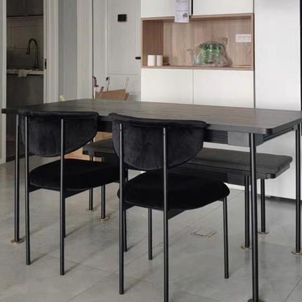 Glam Style Upholstered Side Chair Matte Finish Open Back Dining Chair for Home Use Clearhalo ' kitchen&dining_furn' 'Dining Chairs' 'Dining Tables & Seating' 'dining_chair' 'furn' 'furn_dining_chair' 'Furniture' 'furniture_dining_chair' 'Kitchen & Dining Furniture' 'kitchen' 1200x1200_5838c6b3-2afd-4212-a5c2-5901206cbd68