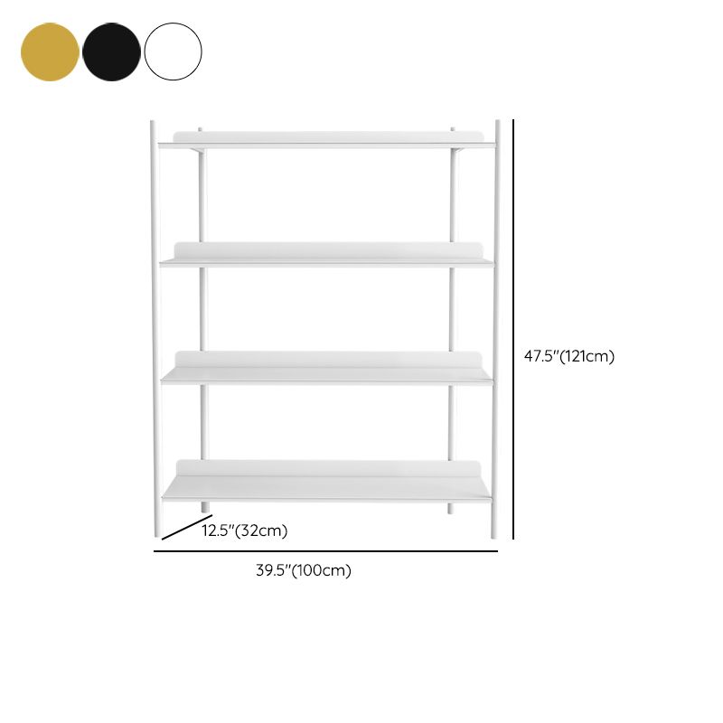 12.6" W Glam Shelf Bookcase Antique Finish Etagere Metal Bookshelf