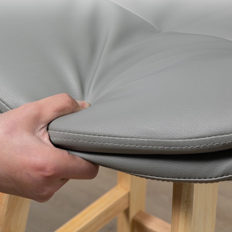 Leather Bucket Bar Stool Low Back Modern Indoor Counter Stool with Wood Legs Clearhalo 'Bar Furniture' 'Bar Stools' 'bar_stools' 'furn' 'furn_bar_stools' 'furniture_bar_stools' 'Kitchen & Dining Furniture' 'kitchen&dining_furn' 'kitchen' 'kitchen_furn' Furniture' 1200x1200_583a04f7-3250-447e-bbf2-5b0109065b10