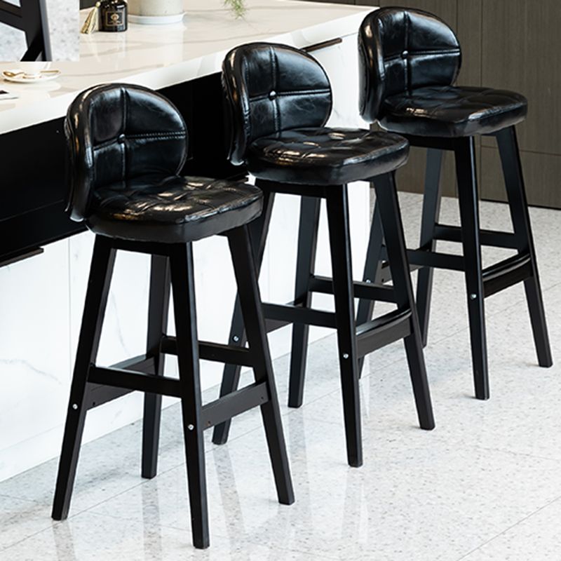 Modern Armless Backrest Counter Stool Wood Household Bar Stool with Pedal and Cushion Clearhalo 'Bar Furniture' 'Bar Stools' 'bar_stools' 'furn' 'furn_bar_stools' 'furniture_bar_stools' 'Kitchen & Dining Furniture' 'kitchen&dining_furn' 'kitchen' 'kitchen_furn' Furniture' 1200x1200_583a2d4d-827c-4e54-906e-e161b69fab84