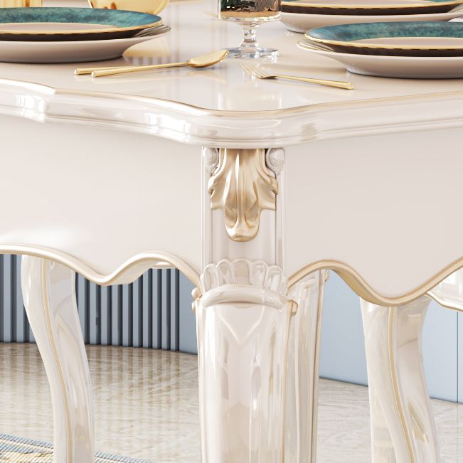 Rectangle Shape White Tone Dining Table Victoria 4 Legs Table for Dining Room Clearhalo ' dining_table' 'Dining Tables & Seating' 'Dining Tables' 'furn' 'furn_dining_table' 'Furniture' 'furniture_dining_table' 'Kitchen & Dining Furniture' 'kitchen&dining_furn' 'kitchen' 'kitchen_dining_table' 1200x1200_583aa652-6f75-495e-a9ba-82a00b1f3c72