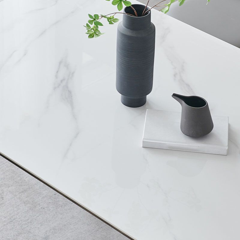 Modern Stone Dining Site Table 4 Wood Legs Rectangle Home Dining Table Clearhalo 'Dining Tables & Seating' 'Dining Tables' 'dining_table' 'furn' 'furn_dining_table' 'Furniture' 'furniture_dining_table' 'Kitchen & Dining Furniture' 'kitchen' 'kitchen_dining_table' 1200x1200_583c1cdb-3b6d-41a2-b0d1-4e93df78de83