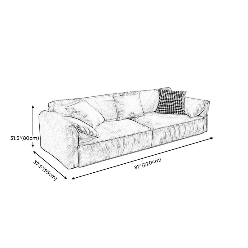 Stationary Living Room Pillow Top Arm Standard Cushions Green Modern Sofa