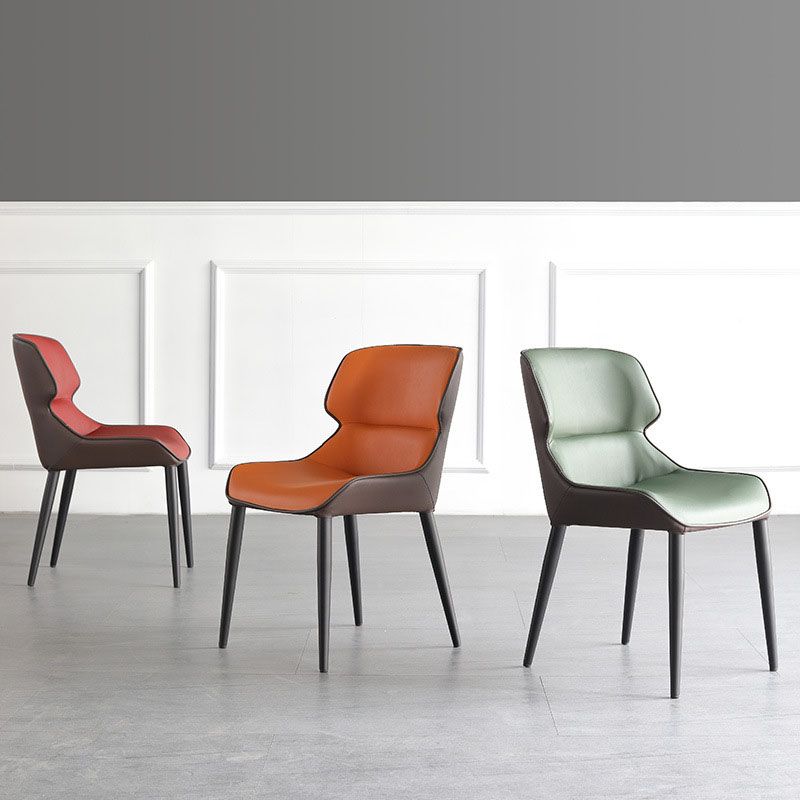 Contemporary Wingback Side Chairs Leather Dining Side Chair for Kitchen Clearhalo 'Dining Chairs' 'Dining Tables & Seating' 'dining_chair' 'furn' 'furn_dining_chair' 'Furniture' 'Kitchen & Dining Furniture' 1200x1200_5840f29e-c822-4ba7-a5b5-887e839d69bb