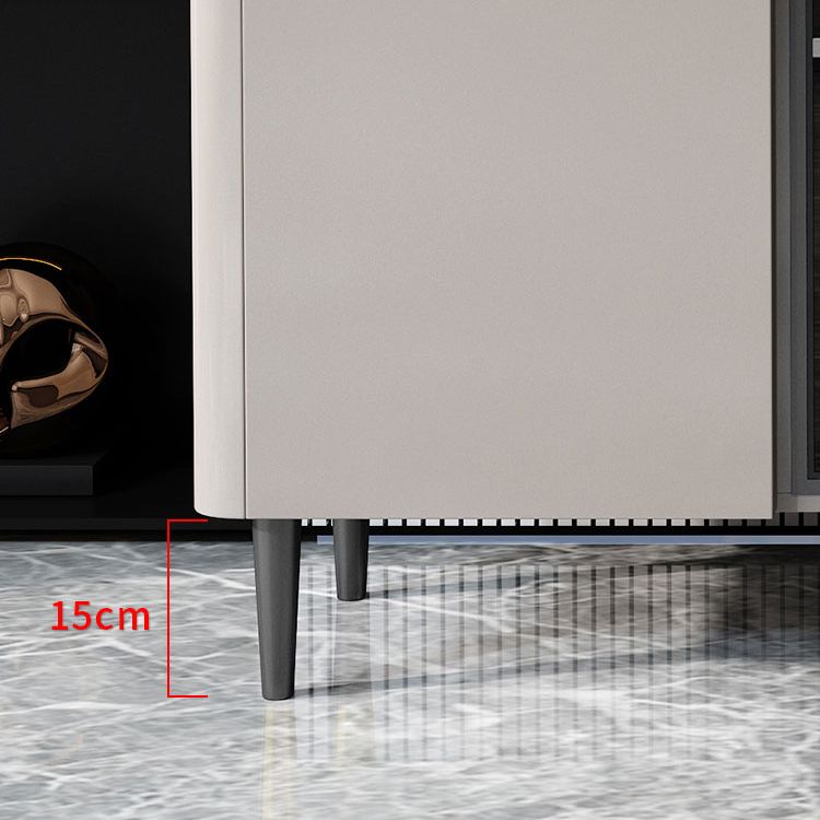 Bouchon contemporain de crédinza avec serveur de lumières LED avec armoires et tiroirs