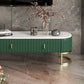 Contemporary TV Console Enclosed Storage TV Media Stand with Drawers