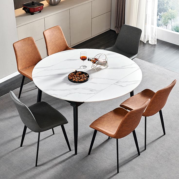 Simplicity Style Stone Table Rectangle 4-foot Dining Table with Drop-Leaf Clearhalo ' dining_table' 'Dining Tables & Seating' 'Dining Tables' 'furn' 'furn_dining_table' 'Furniture' 'furniture_dining_table' 'Kitchen & Dining Furniture' 'kitchen&dining_furn' 'kitchen' 'kitchen_dining_table' 1200x1200_58439fcb-e0e9-47e0-b684-e15ea6ef8b43