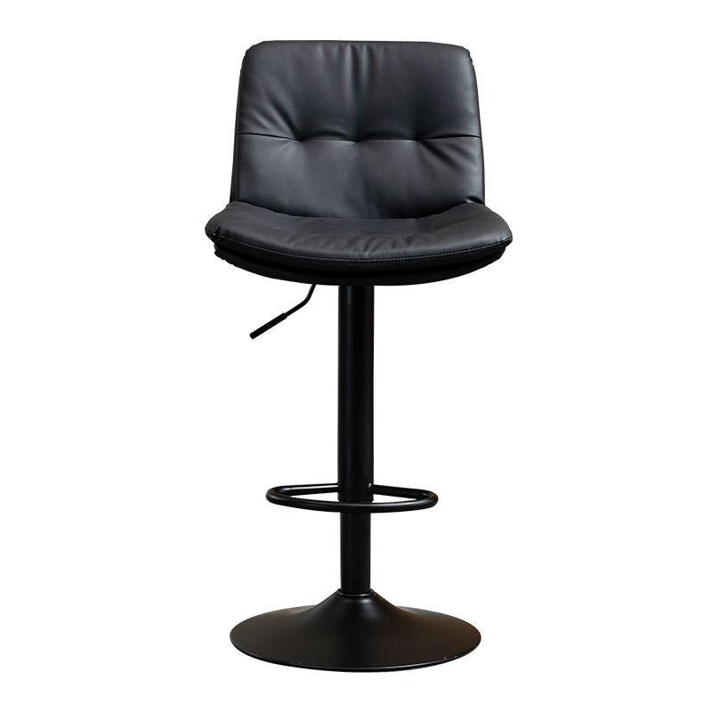 Contemporary Metal Barstool Faux Leather Footrest Adjustable Low Back Counter Stool Clearhalo 'Bar Furniture' 'Bar Stools' 'bar_stools' 'furn' 'furn_bar_stools' 'Furniture' 'Kitchen & Dining Furniture' 1200x1200_584561f3-c8d0-4eb5-9265-955efa20a8a9