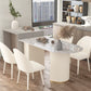 White Tone Dining Table Sintered Stone Table Luxury Style with Double Pedestal Base Clearhalo ' dining_table' 'Dining Tables & Seating' 'Dining Tables' 'furn' 'furn_dining_table' 'Furniture' 'furniture_dining_table' 'Kitchen & Dining Furniture' 'kitchen&dining_furn' 'kitchen' 'kitchen_dining_table' 1200x1200_584603c7-48e4-4a1f-872d-8bd0378e8aed