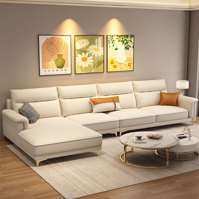 Glam Faux Leather Sectionals Pillow Top Top Brass Sectional Sapa pour le salon